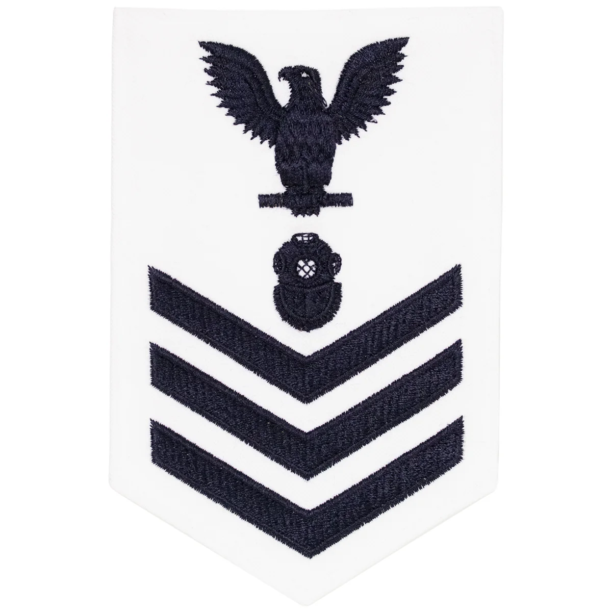 Navy E6 MALE Rating Badge: Navy Diver - white
