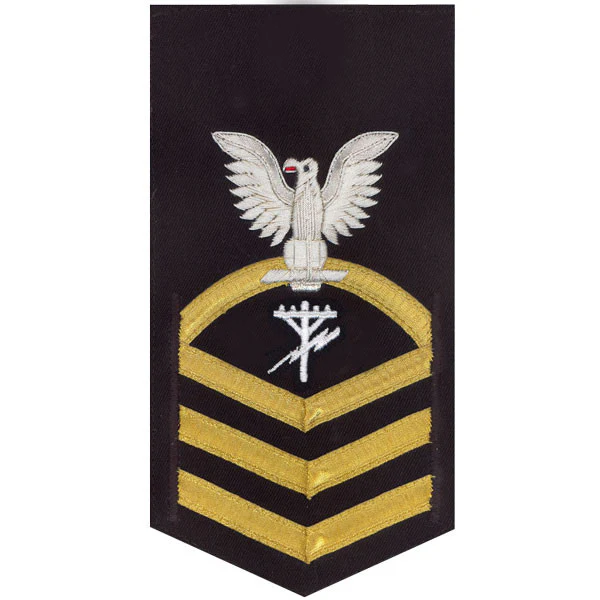 Navy E7 MALE Rating Badge: Construction Electrician - vanchief on blue