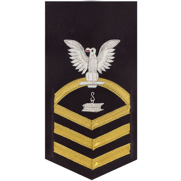 Navy E7 MALE Rating Badge: Steelworker - vanchief on blue