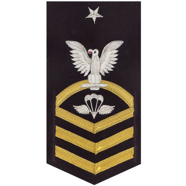 Navy E8 MALE Rating Badge: Aircrew Survival Equipmentman - vanchief on blue