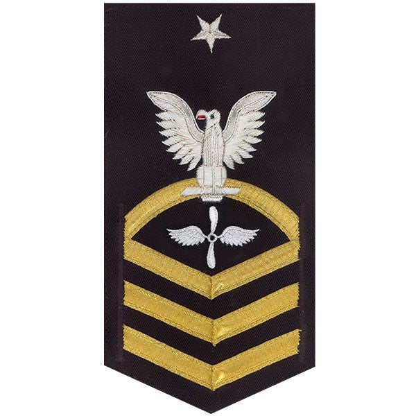 Navy E8 MALE Rating Badge: Aviation Machinist's Mate - vanchief on blue