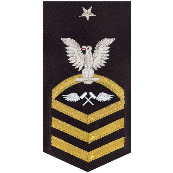 Navy E8 MALE Rating Badge: Aviation Structure Mechanic - vanchief on blue