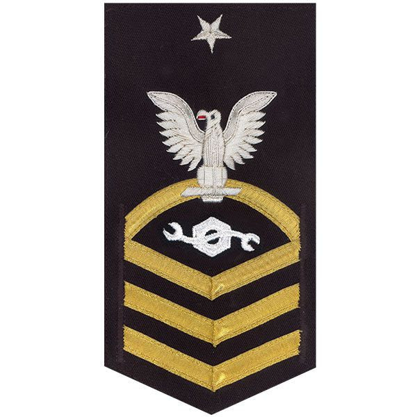 Navy E8 MALE Rating Badge: Construction Mechanic - vanchief on blue