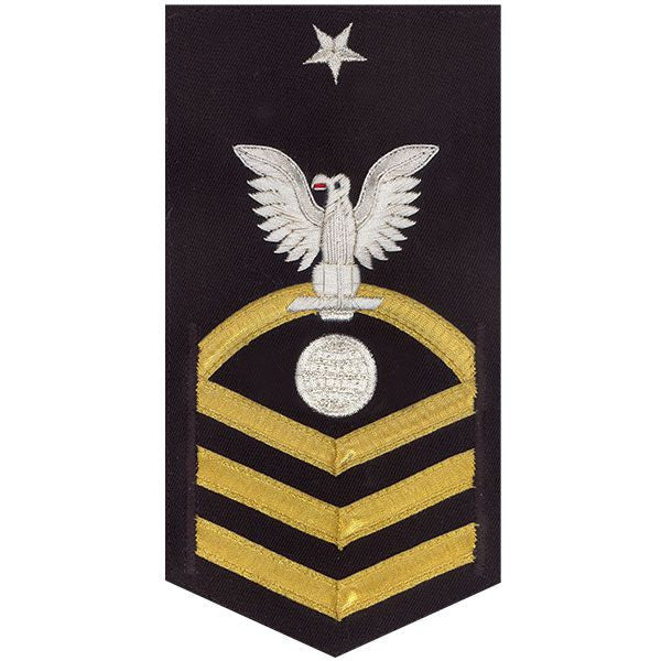 Navy E8 MALE Rating Badge: Electrician's Mate - vanchief on blue