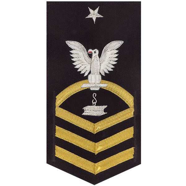 Navy E8 MALE Rating Badge: Steelworker - vanchief on blue