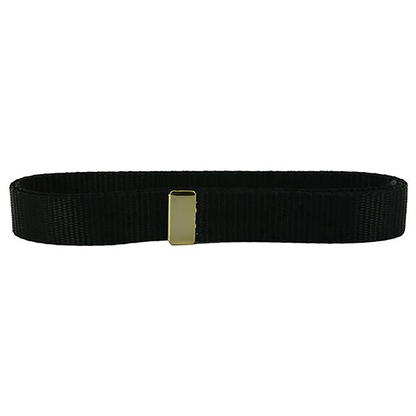 Navy Belt: Black Nylon with 24K Gold Tip - female