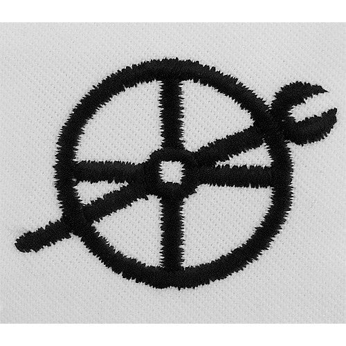 Navy Embroidered Badge: Fireman Apprentice - white CNT