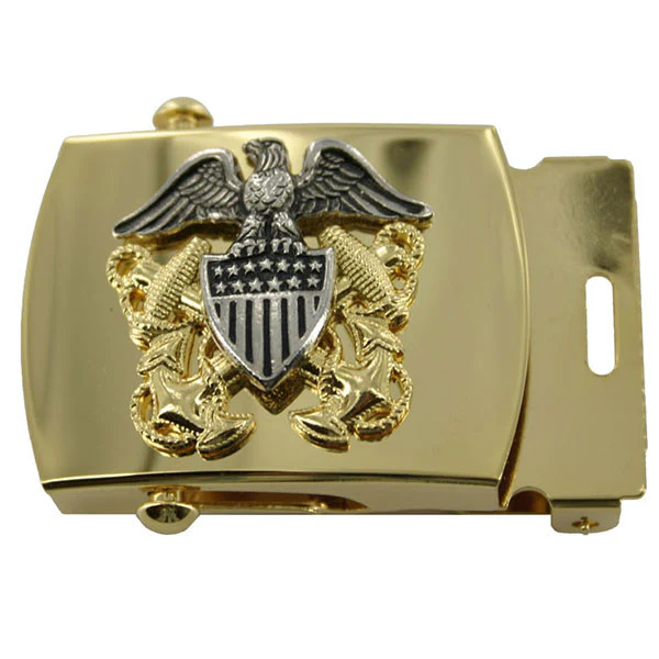 Navy Belt Buckle: Officer - High Relief Emblem