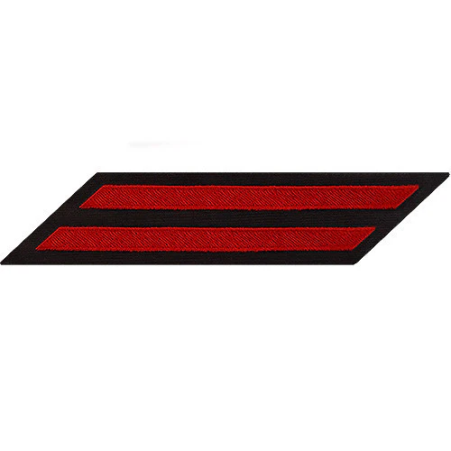 Navy Enlisted Male Hash Marks: Red Embroidered on Blue Serge - set of 2
