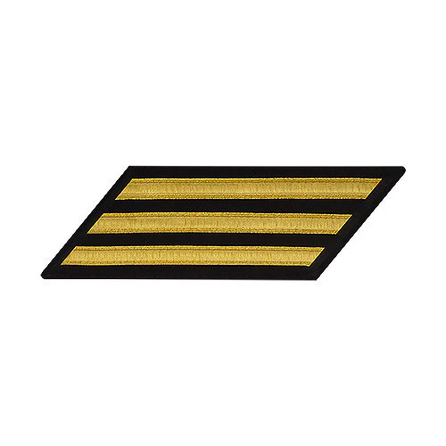 Navy Hash Marks: Gold Lace on Blue Serge - female, set of 3