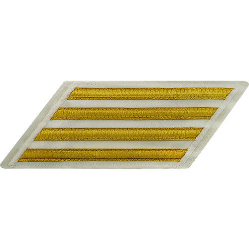 Navy CPO Hash Marks: Gold Lace on White - set of 4