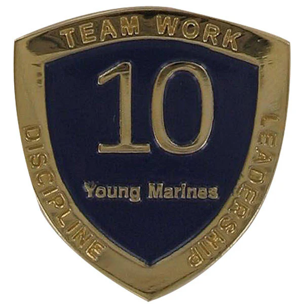 Young Marine's: Adult Volunteers Service Pin, 10 Years of Service